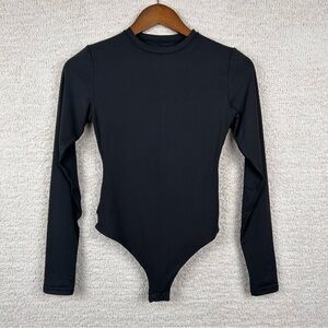 Pattern Hour Bodysuit Womens S Black Long Sleeve Snap Closure‎